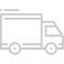 Minimalist delivery truck icon representing fast shipping and logistics services