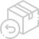 Minimalist light gray line icons representing fast delivery truck services and easy product returns.
