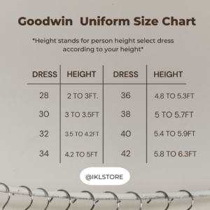 Goodwin Karate Uniform Size Chart