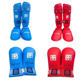 Mooto WKF Approved Karate Gloves and Shin Guard Set