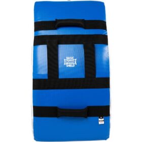 Blue Basic Power Shield Martial Arts Kick Pad - Back View with Multi-Grip Handles - IKL Store