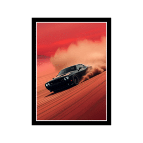Power Drift in the Red Dunes Wall Frame