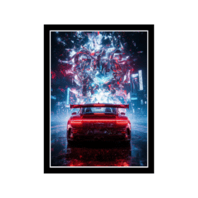 Neon Night Drive GTR Wall Frame