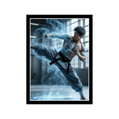 Blue Flame Warrior Wall Frame