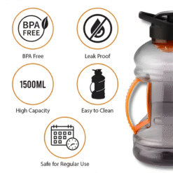 Sports Gallon Water Bottle with Mixer Ball and Strainer