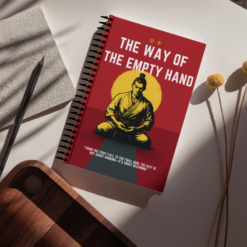 IKL karate notebook with martial arts themed spiral bound cover